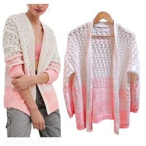 Anthropologie Faustia Cardigan Size Medium Open Front Lightweight Knit Cotton